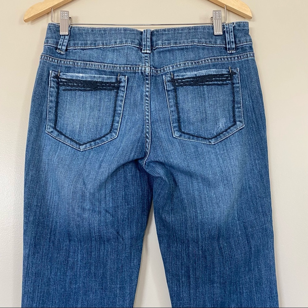 Elle Distressed Medium Wash Crop Jeans - Picture 5 of 16